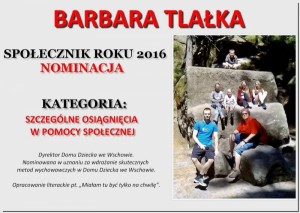 Barbara Tlałka Społecznikiem Roku 2016