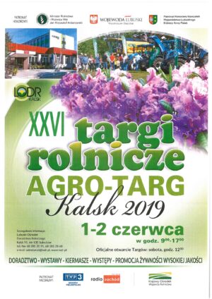 Targi rolnicze AGRO-TARG Kalsk 2019 odbędą się w dniach 1-2 czerwca br. w Kalsku