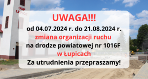 Zmiana organizacji ruchu w Łupicach