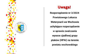 Rozporządzenie nr 3/2024 Powiatowego Lekarza Weterynarii we Wschowie