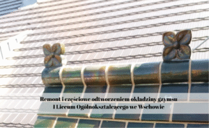 Remont gzymsów na budynku I Liceum Ogólnokształcącego we Wschowie zakończony
