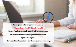 Rzecznik Konsumentów nie przyjmuje w dniu 14.10.2025 r.