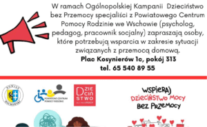 Powiatowe Centrum Pomocy Rodzinie we Wschowie wspiera kampanię „Dzieciństwo bez Przemocy”