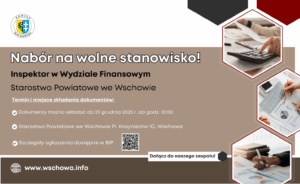 OGŁASZAMY NABÓR NA WOLNE STANOWISKO – Inspektor w Wydziale Finansowym