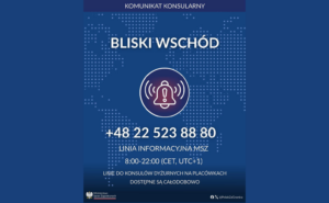 Komunikat dla obywateli RP przebywających na Bliskim Wschodzie