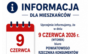 Biuro Powiatowego Rzecznika Praw Konsumentów nieczynne