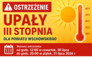 Ostrzeżenie IMGW – upały III stopnia dla Powiatu Wschowskiego