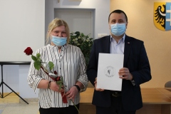 od lewej: Magdalena Wasyluk, Starosta Wschowski Andrzej Bielawski