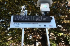 miernik jakości powietrza i tablica LED