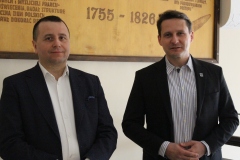 Starosta Wschowski Andrzej Bielawski oraz Dyrektor I Zespołu Szkół im. Stanisława Staszica we Wschowie Piotr Wieland