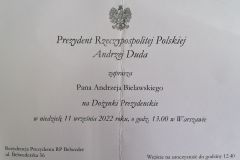 Zaproszenie na dożynki prezydenckie