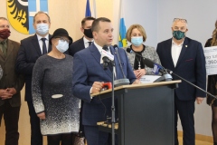 Konferencja prasowa zorganizowana przez Starostę Wschowskiego Andrzeja Bielawskiego