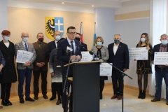 Konferencja prasowa zorganizowana przez Starostę Wschowskiego Andrzeja Bielawskiego
