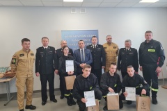 Uczestnicy turnieju " Młodzież Zapobiega Pożarom"