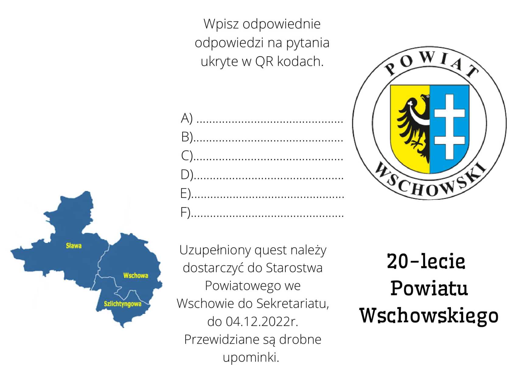 Quest na 20-lecie Powiatu Wschowskiego