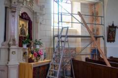 prace konserwatorskie w kościele w Goli