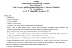 zawiadomienie o XXXIX sesji Rady Powiatu Wschowskiego