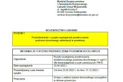 Powiadomienie o ryzyku wystąpienia przekroczenia poziomu docelowego substancji w powietrzu