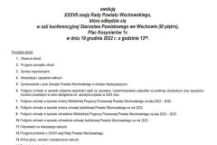 Zawiadomienie o XXXVII sesji Rady Powiatu Wschowskiego